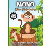 Mono Libro de colorear para niños: Un divertido libro para colorear con temática de la jungla para niños de 4 a 8 años; 8 a 12 años