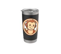 Mono Lindo Adorable Monos Kawaii Animales Vaso térmico de acero inoxidable de doble pared