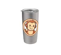 Mono Lindo Adorable Monos Kawaii Animales Vaso térmico de acero inoxidable de doble pared