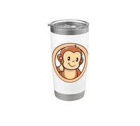 Mono Lindo Adorable Monos Kawaii Animales Vaso térmico de acero inoxidable de doble pared