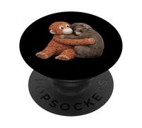 Mono Macaco Bebé Abrazando Naranja Peluche Lindo PopSockets PopGrip Adhesivo