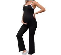 Mono Maternidad Mujer sin Mangas Deportivo Jumpsuit Body Traje Una Pieza Premama Embarazada Deporte Bodycon Suelto Moda Pantalones Largo Bodysuit para Gimnasio Yoga Fitness