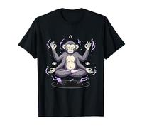 Mono Meditando Cuatro Brazos Yoga Zen Divertido Camiseta