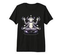 Mono Meditando Cuatro Brazos Yoga Zen Divertido Camiseta Premium