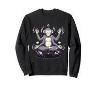 Mono Meditando Cuatro Brazos Yoga Zen Divertido Sudadera
