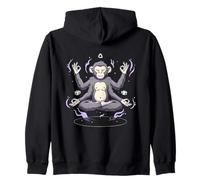 Mono Meditando Cuatro Brazos Yoga Zen Divertido Sudadera con Capucha