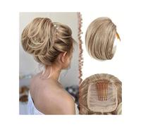Moño Moño liso con cordón for extensión de cabello sintético, peine pinza for coleta, recogido Postizos(27/613#)
