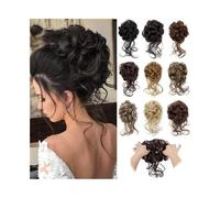 Moño, Moños despeinados tipo donut, moño despeinado, accesorios elásticos for el cabello for mujeres Pelucas(Brown white varietal)