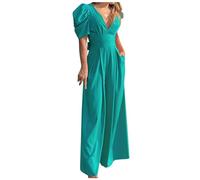 Mono Mujer Boho Mono Short para Mujer Monos De Gabardina Mujer Monos De Yoga para Mujer Peto Vaquero Talla Grande Vestido con MoñO En El Cuello Mono Vaquero Acampanado Peto Wide Leg Petos De Verano