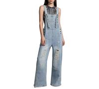 Mono Mujer Sin Mangas Estilo Vaquero - Moda Mujer 2026 Mono Calle Glamour Anchos, Monos Exquisito Elegante para Viaje Vacaciones Descanso Azul Claro S