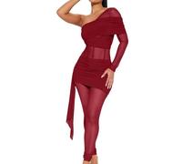 Mono Mujer Verano Mono de Mujer Elegante con Diseño de Un Hombro para Ocasiones Informales de Verano Talla Única Elástico y Confortable en Color Sólido Moderno (XL)