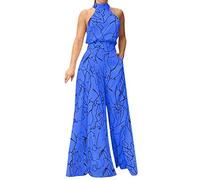 Mono Mujer Verano Pantalones Anchos de Rectos Mono Color Sólido Elegante Largo 2023 Monos de Vestir Verano Casuales Jumpsuits Playsuit Fiesta de Noche Talla Grande Peto Sin Mangas