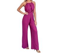 Mono Mujer -Verano sin mangas hombros scubiertos uso diario informal cinturón un look cómodo y a la moda. (Red, M)