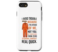 Mono Naranja con Texto en inglés I Avoid Trouble Because I'm Afraid of Me Carcasa para iPhone SE (2020) / 7/8