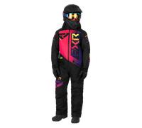 FXR Helium 2023 Traje de moto de nieve juvenil de una pieza, negro-rosa, tamaño 10