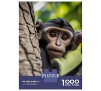 Mono Paquete De 1000 Piezas Chimpancé Sentado en la Rama del árbol Papel Ecológico Entrenamiento Cerebral Actividad De Vinculación Familiar Ocio En Casa Desafiante 52x38cm/1000pcs