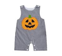 Mono para bebé niño, Bonito Mono con Bordado de Calabaza a Cuadros, Ropa Informal Halloween, bebés 0 18 Meses, Suave y cómodo, Unisex Niño 1 Año