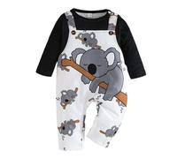 Mono para bebé niño, Manga Larga, Estampado Animal, Koala, Ropa Informal para Jugar, para bebés de 0 a 18 Meses, y cómodo, para Uso Diario.#92