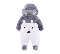 Mono para bebé recién nacido Traje de Nieve Fleece Invierno Snowsuit Algodón Desmontable Capucha con Regalo 0-18 meses Baby Romper