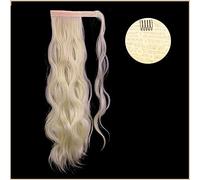Moño Para El Cabello Cola de caballo ondulada larga de 24 pulgadas con extensión de pinza de pelo con cordón Extensión de pelo de cola de caballo Bollo de pelo rizado sintético Postizos Para Mujer(16)