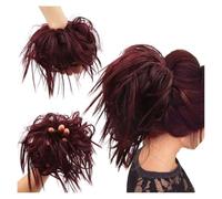 Moño para el pelo, Coleteros elásticos for moños despeinados, accesorios for el cabello for mujeres y niñas,para uso diario(Wine Red)