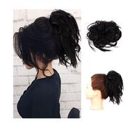Moño para el pelo, Coleteros elásticos for moños despeinados, accesorios for el cabello for mujeres y niñas,para uso diario(Black)