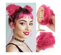 Moño para el pelo, Moño sintético ondulado, extensión de cola de caballo con pinza for mujer,para uso diario(Taro purple)