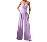 Mono para mujer, cómodo traje de una pieza, para hacer recados fáciles, vacaciones y estilo en casa, con estilo simple para usar en capas, con un aspecto casual versátil, Morado (, XL