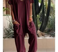 Mono para mujer, diseño con cuello en V, cortas, bolsillos grandes en las piernas, ropa casual y cómoda adecuada para casual