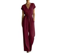 Mono para mujer, festivo, boda, mono elegante, traje de negocios, rojo, M (m)