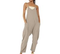 Mono para mujer holgado, pantalones de tirantes de gran tamaño, monos sin mangas, con bolsillos grandes, pantalones de trabajo, pantalones de peto, pantalones de verano ligeros, cómodos, maternidad