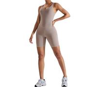 Mono para mujer Mono corto deportivo for mujer, pelele desnudo for levantamiento de cadera y Yoga, traje de Fitness for exteriores, ropa deportiva for ejercicio amigable con la piel(Light gray,M)