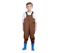 Mono para niños para Jugar al Aire Libre, Tirantes Ajustables de Verano con Bolsillo con Cremallera, Traje de vadeo para niños pequeños y Adolescentes (Coffee, 3-4 Years)