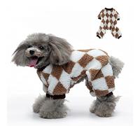 Mono para perro pequeño, pijama cálido de invierno para perro, suéteres para clima frío para perros pequeños y medianos, XS (marrón)