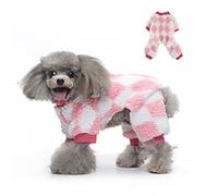 Mono para perro pequeño, pijama cálido de invierno para perro, suéteres para clima frío para perros pequeños y medianos, L (rosa)
