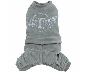 Mono para perros de forro polar Angel Wings de DoggyDolly, gris