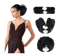 Moño, Peine con pinza for moño desordenado: un recogido versátil for mujeres con cabello corto y liso. para mujeres(Dark black)