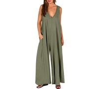 Mono Peto Mujer algodón Jumpsuit Vestido Moda Casual Petos Deporte Pantalones Largo Color Sólido Peto Pierna Ancha Rompers Fiesta Camiseta sin Manga Cómodo Verano otoño 2024