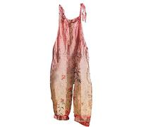 Mono Peto Mujer Lino Jumpsuit Moda Petos Casual Deporte Pantalones Largo Estampado Peto Pierna Ancha Rompers Fiesta Camiseta sin Manga Cómodo Verano otoño Playa Vacaciones 2024