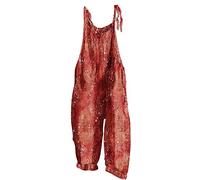 Mono Peto Mujer Lino Jumpsuit Moda Petos Casual Deporte Pantalones Largo Estampado Peto Pierna Ancha Rompers Fiesta Camiseta sin Manga Cómodo Verano otoño Playa Vacaciones 2024
