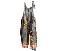 Mono Peto Mujer Lino Jumpsuit Moda Petos Casual Deporte Pantalones Largo Estampado Peto Pierna Ancha Rompers Fiesta Camiseta sin Manga Cómodo Verano otoño Playa Vacaciones 2024
