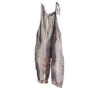 Mono Peto Mujer Lino Jumpsuit Moda Petos Casual Deporte Pantalones Largo Estampado Peto Pierna Ancha Rompers Fiesta Camiseta sin Manga Cómodo Verano otoño Playa Vacaciones 2024