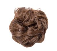 Moño Postizo Coleteros elásticos sintéticos, moños, moños falsos, extensiones de colas de caballo con clip rizado Hair Extensions(Light brown)