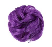 Moño Postizo Coleteros elásticos sintéticos, moños, moños falsos, extensiones de colas de caballo con clip rizado Hair Extensions(Purple)