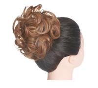 Moño Postizo Coleteros sintéticos desordenados con banda for el pelo, trenzas, postizos elásticos, cola de caballo sintética for mujer Hair Extensions(Copper Auburn)