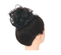 Moño Postizo Coleteros sintéticos desordenados con banda for el pelo, trenzas, postizos elásticos, cola de caballo sintética for mujer Hair Extensions(Black brown)