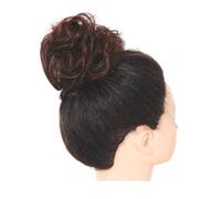 Moño Postizo Coleteros sintéticos desordenados con banda for el pelo, trenzas, postizos elásticos, cola de caballo sintética for mujer Hair Extensions(Dark Auburn)