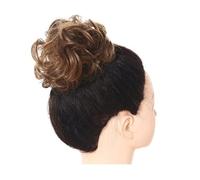 Moño Postizo Coleteros sintéticos desordenados con banda for el pelo, trenzas, postizos elásticos, cola de caballo sintética for mujer Hair Extensions(Light Golden Brown)