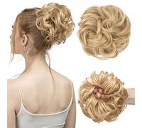 Moño Postizo de Pelo Extensiones de moño de pelo desordenado sintético 55g Pelo elástico rizado grande Scrunchies Postizos Chignon Donut Updo Piezas de cabello for mujeres Cabello Extensiones (Color