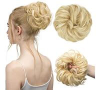 Moño Postizo de Pelo Extensiones de moño de pelo desordenado sintético 55g Pelo elástico rizado grande Scrunchies Postizos Chignon Donut Updo Piezas de cabello for mujeres Cabello Extensiones (Color